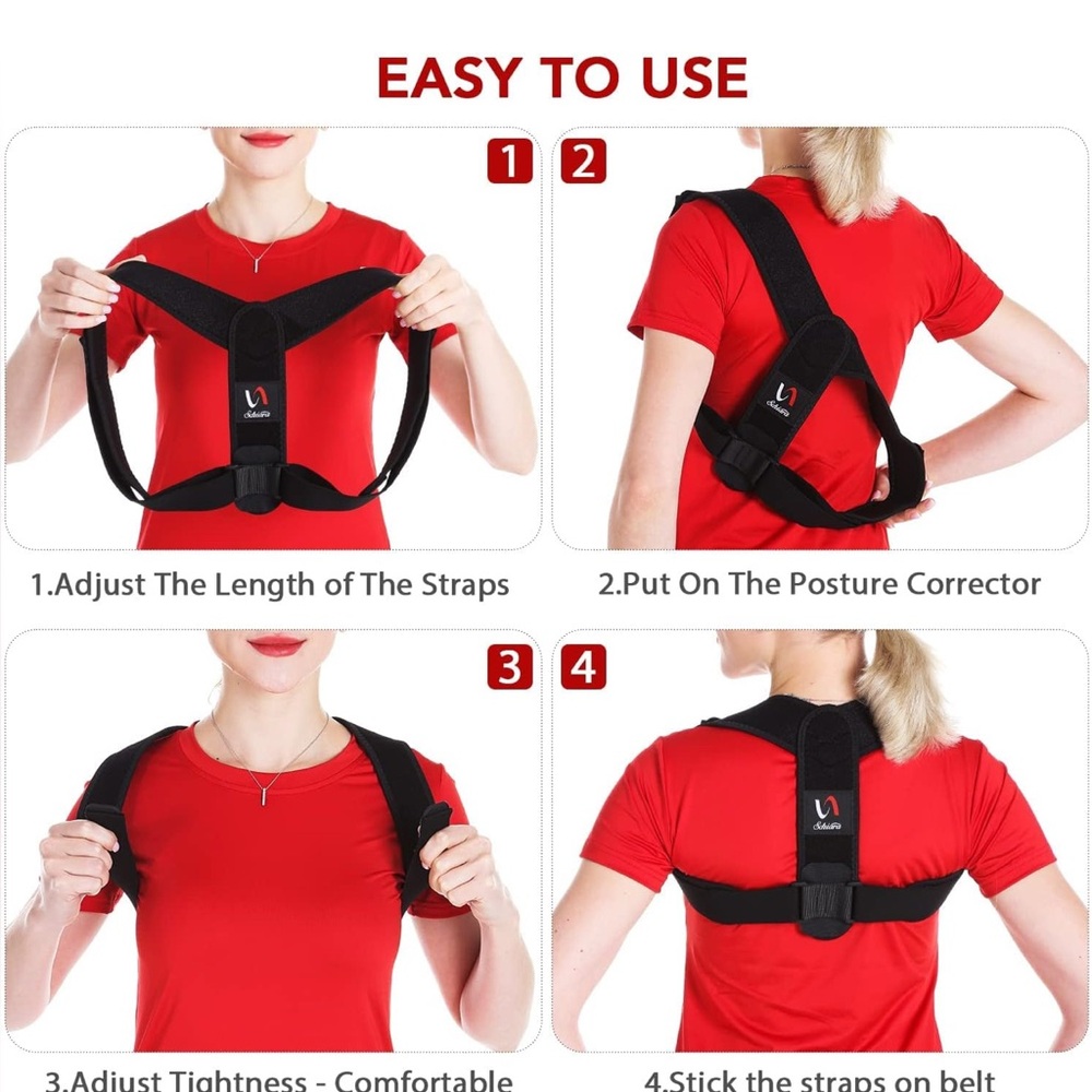 Black Posture Corrector Brace - Picture 3 of 11